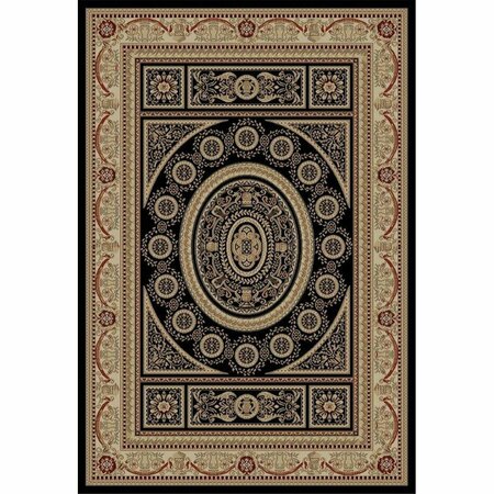 CONCORD GLOBAL TRADING 3 ft. 11 in. x 5 ft. 7 in. Jewel Aubusson - Black 44134